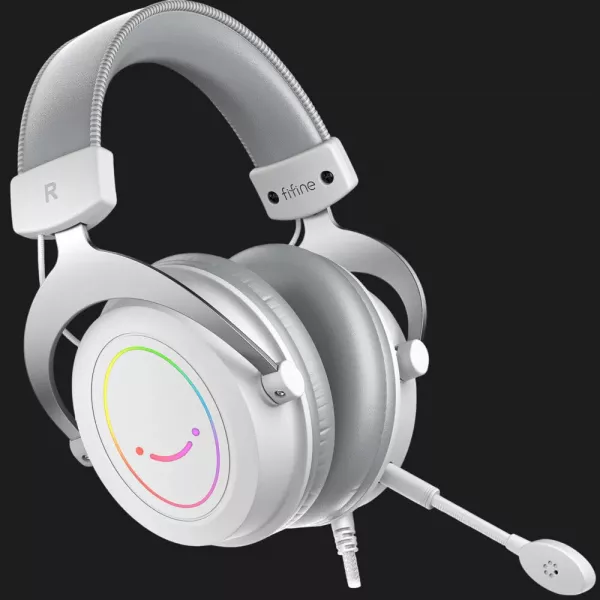 Ігрова гарнітура Fifine RGB H3W (White) (UA)