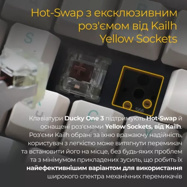 Клавіатура ігрова Ducky One 3 Cherry MX Red (Matcha Cream) (UA)