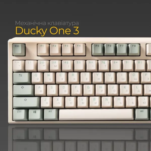 Клавіатура ігрова Ducky One 3 Cherry MX Silent red (Matcha Cream) (UA)
