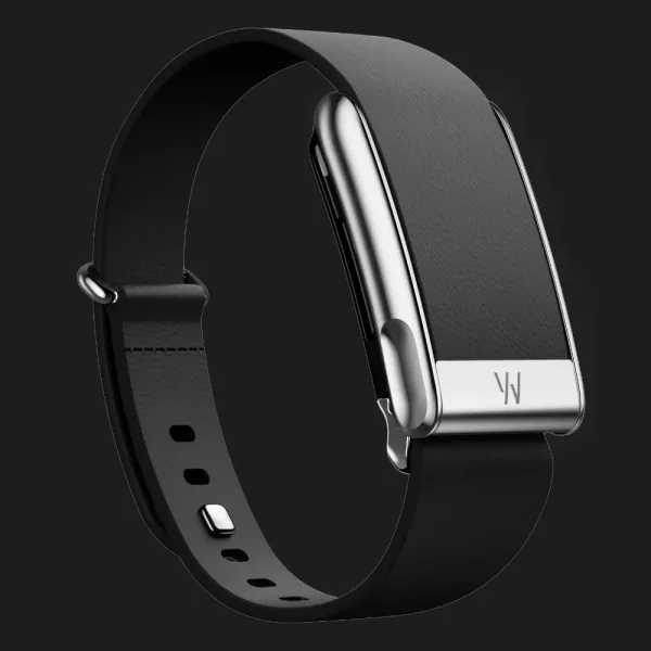Ремінець Whoop LeatherLuxe Band для Whoop MG (Black with Titanium) (Size L)